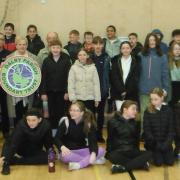 Dalry Parish Boundary Trust with the Arran-bound P7 pupils