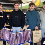 Blair Gray and some of his clients made the donation to the North Ayrshire Foodbank at the end of last month.