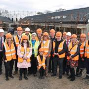 The council team and contractors at the school site