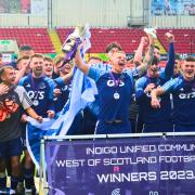 Darvel defeated Pollok 2-0 to lift the West of Scotland Football League Cup at Broadwood on Sunday