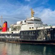 The Arran ferry and, inset, MSP Katy Clark