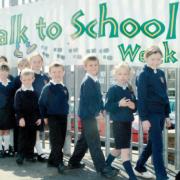 Stanley Primary pupils took part in Walk to School Week in May 2004
