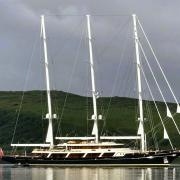 The superyacht sailed up the Ayrshire coast