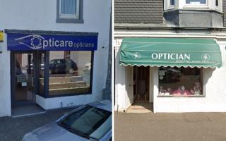 Opticare (left) has been merged with fellow Hamilton Street opticians Pearson's (right)