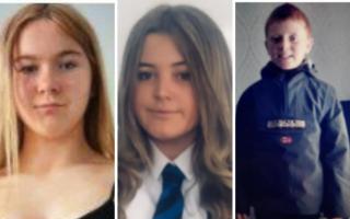 From left: Millie Steevley, Ellie-Mae Young and Stuart Mcgrath have all been traced safe and well