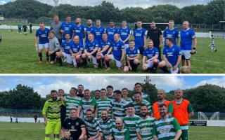 The charity event saw a Rangers and Celtic team face off against each other at Winton Park.
