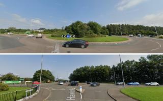 North Ayrshire road users have raised frequent concerns with the Pennyburn roundabout (above) and the Hawkhill roundabout (below).