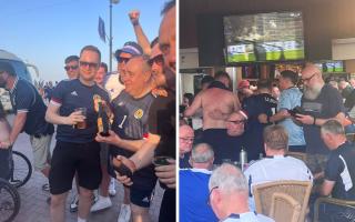 Members of the local supporters club bumped into the former First Minister in Larnaca where Scotland were facing Cyprus.