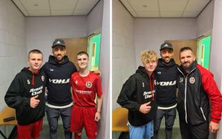 Some of Ardeer Thistle's 2009 players bumped into Kemar Roofe this weekend.