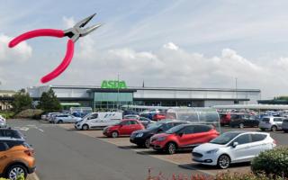 She is accused of attempting to attack staff at Asda in Ardrossan with a set of pliers.