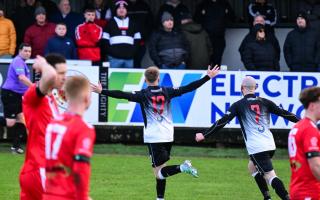 Beith battled to victory after being reduced to ten men early in the second half.