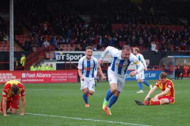 ON TARGET: Kris Boyd, pictured in action for Killie at Firhill, netted from the penalty spot.